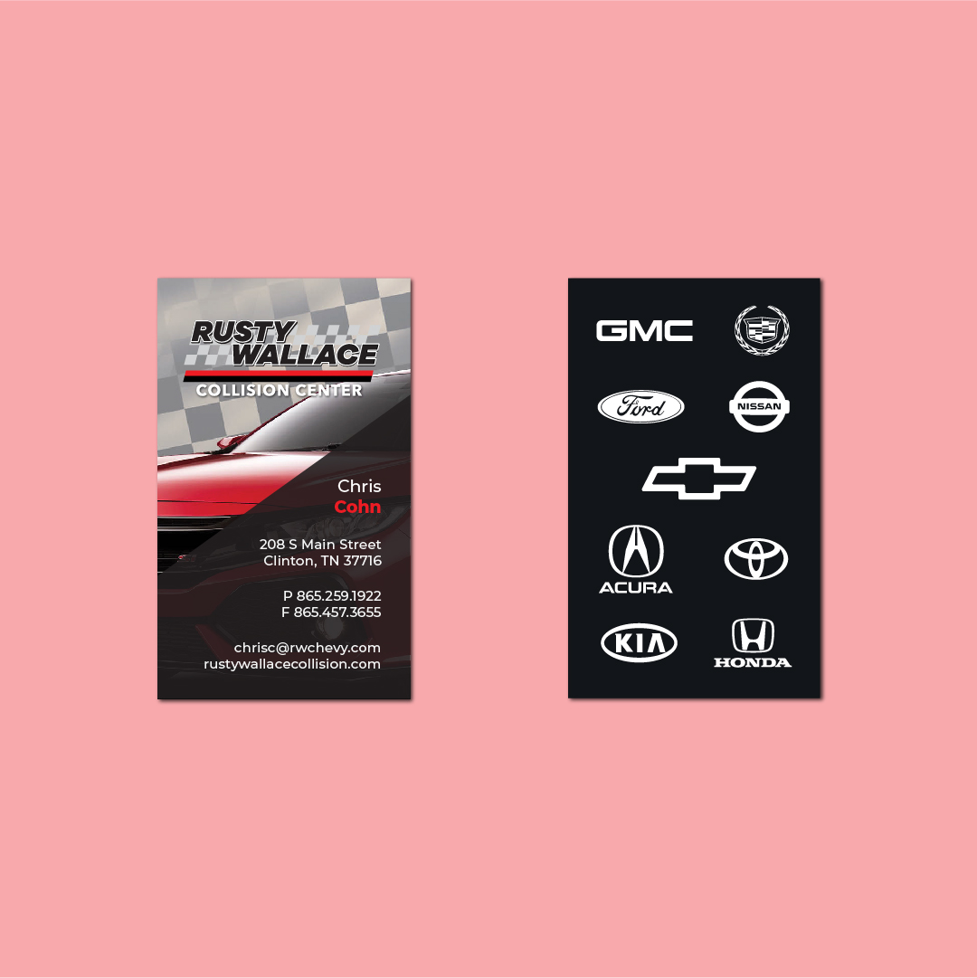 Rusty Wallace Collision Business Cards